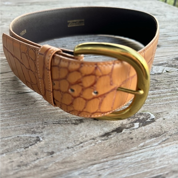 Eddie Bauer Imported Alligator Grain Steerhide Belt Size Small 24-27” Leather - Picture 1 of 7